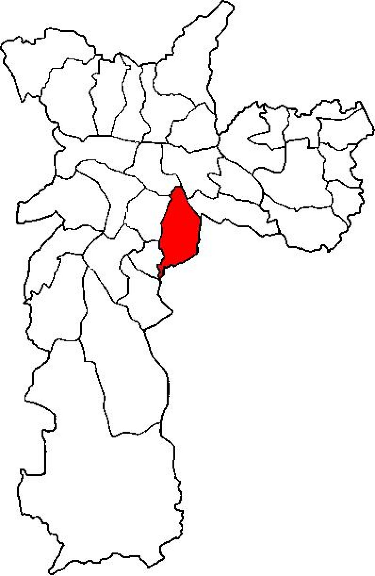 Mapa Ipiranga azpi-prefektura São Paulo