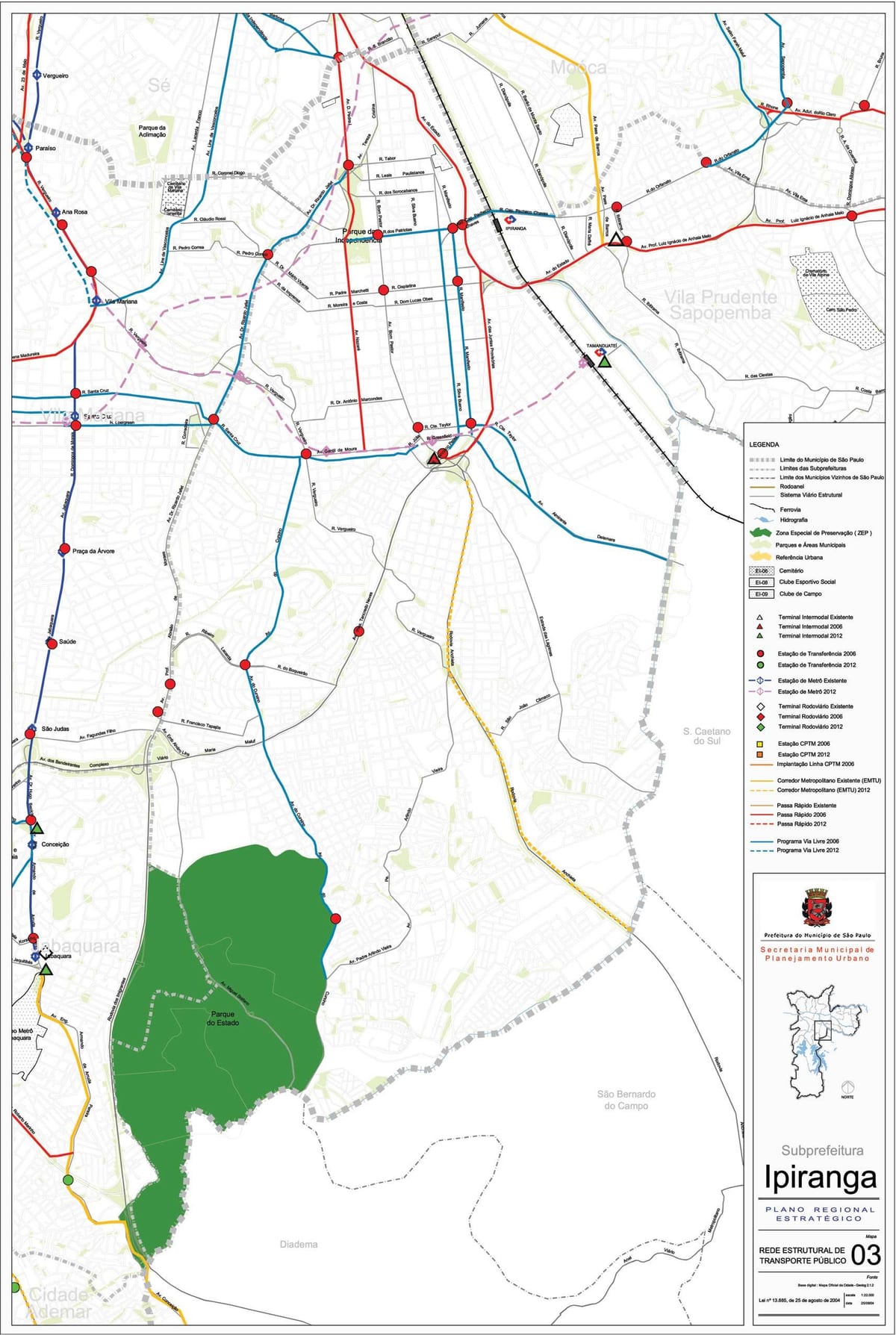 Mapa Ipiranga São Paulo - garraio Publiko