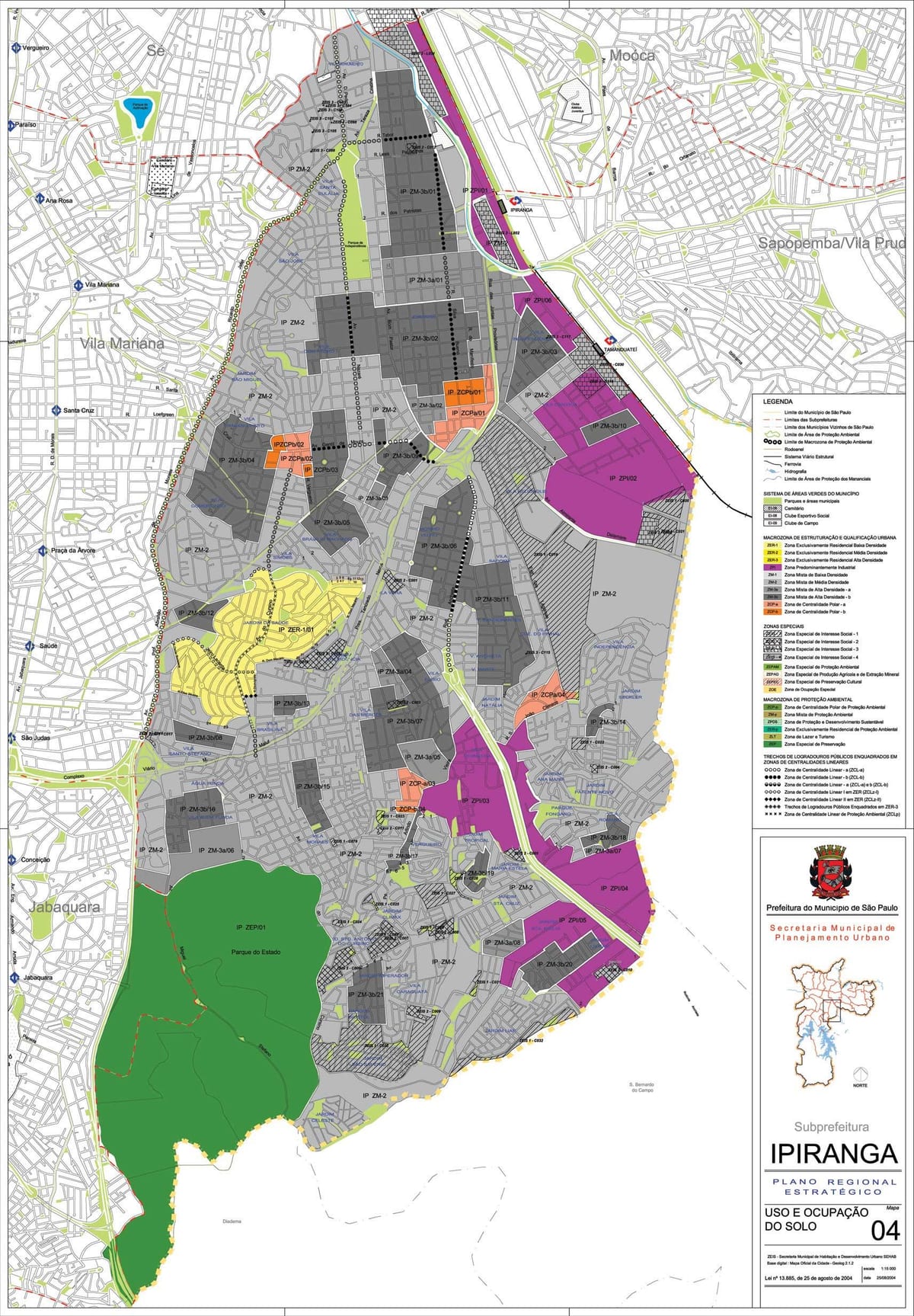 Mapa Ipiranga São Paulo - lurzoruaren Okupazioa
