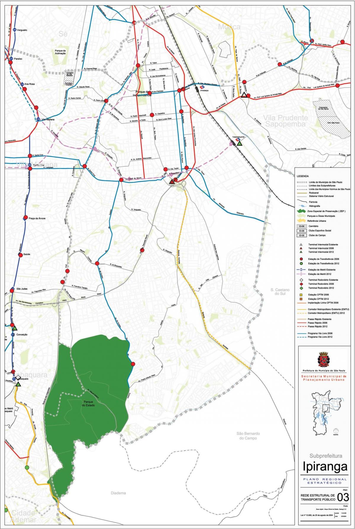 Mapa Ipiranga São Paulo - garraio Publiko