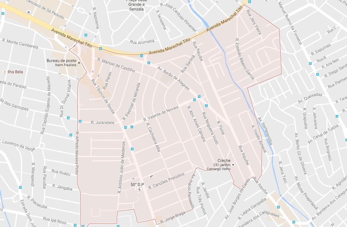 Mapa Itaim Paulista São Paulo