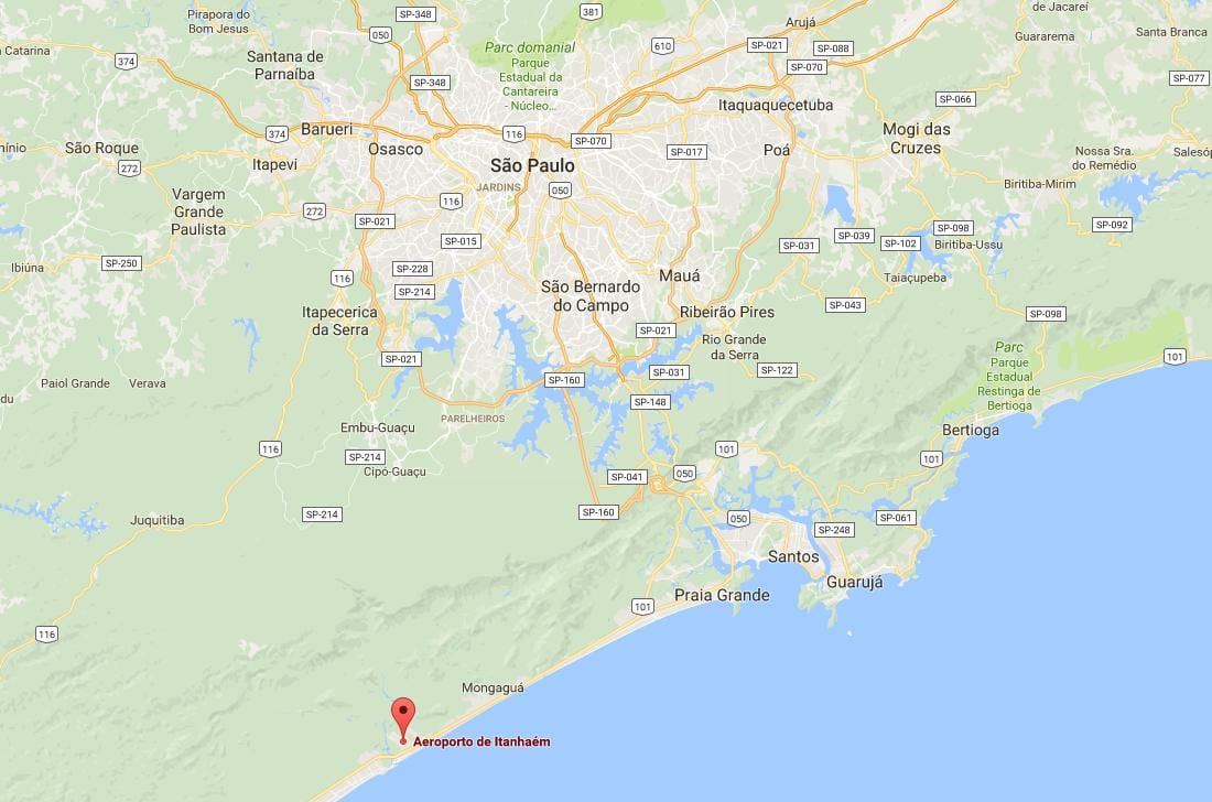 Mapa Itanhaém aireportua