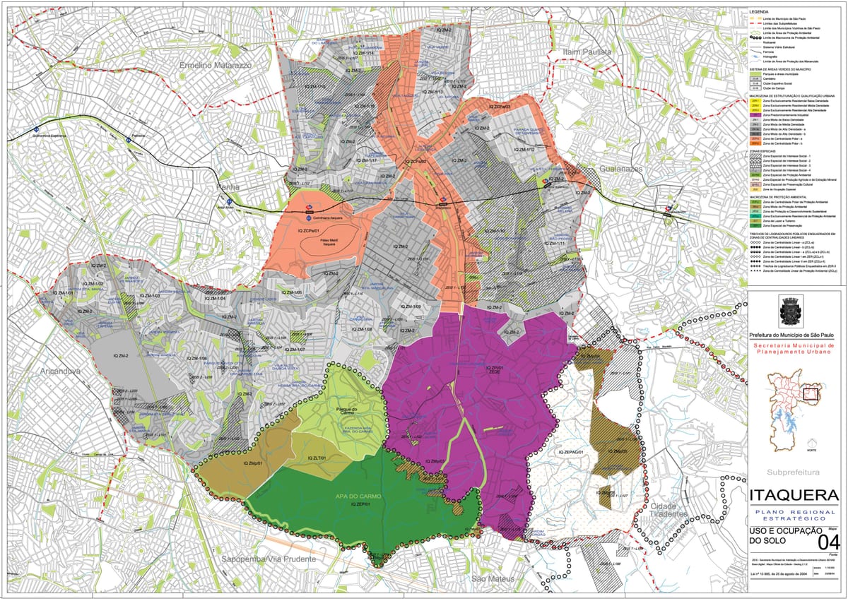 Mapa Itaquera São Paulo - lurzoruaren Okupazioa