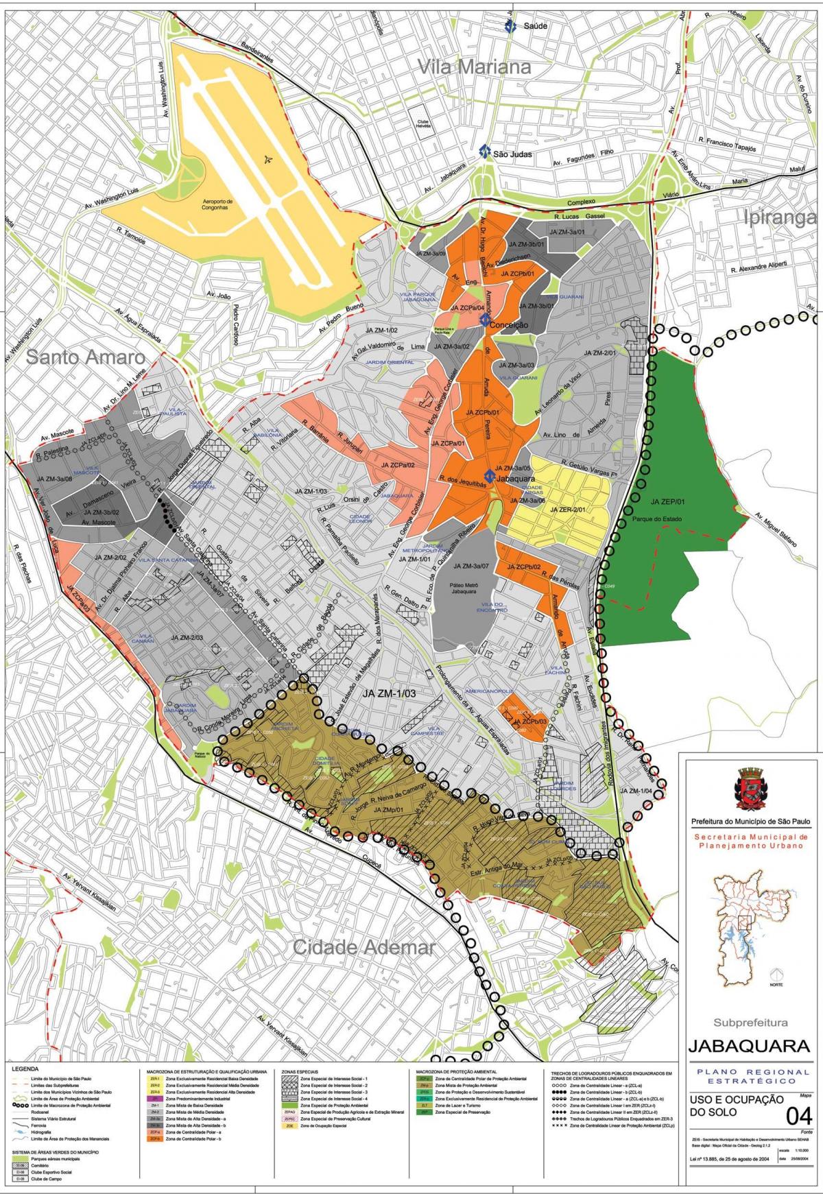 Mapa Jabaquara São Paulo - lurzoruaren Okupazioa