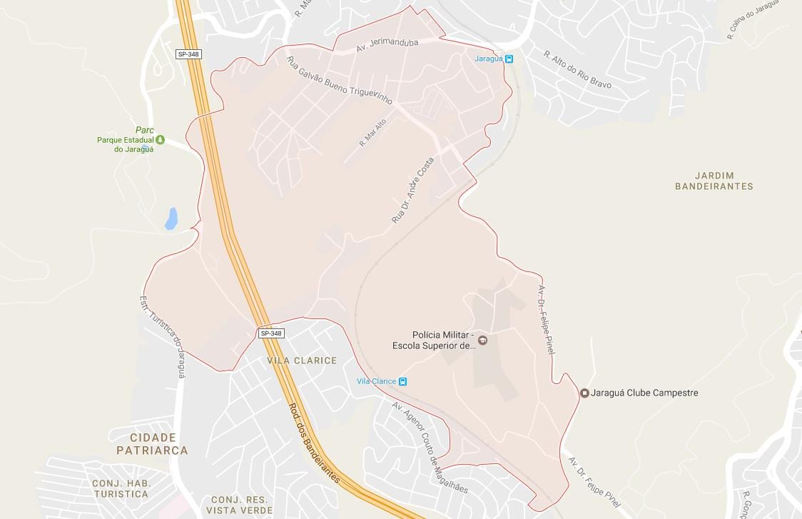 Mapa Jaraguá São Paulo