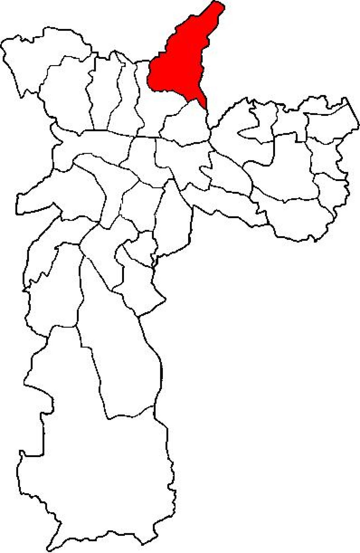 Mapa Jaçanã-Tremembé azpi-prefektura São Paulo