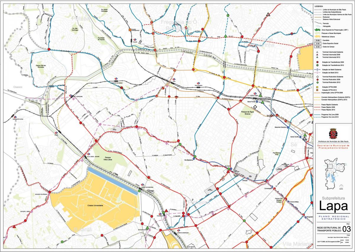 Mapa Lapa São Paulo - garraio Publiko