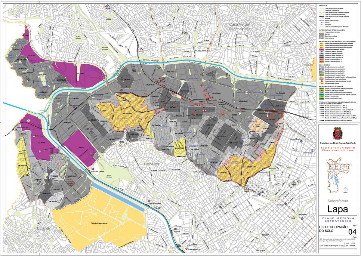 Mapa Lapa São Paulo - lurzoruaren Okupazioa
