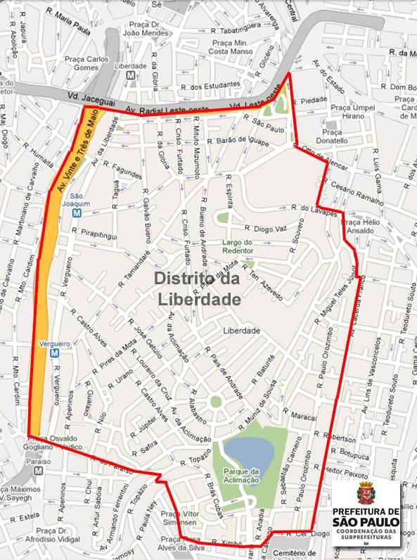 Mapa Liberdade São Paulo