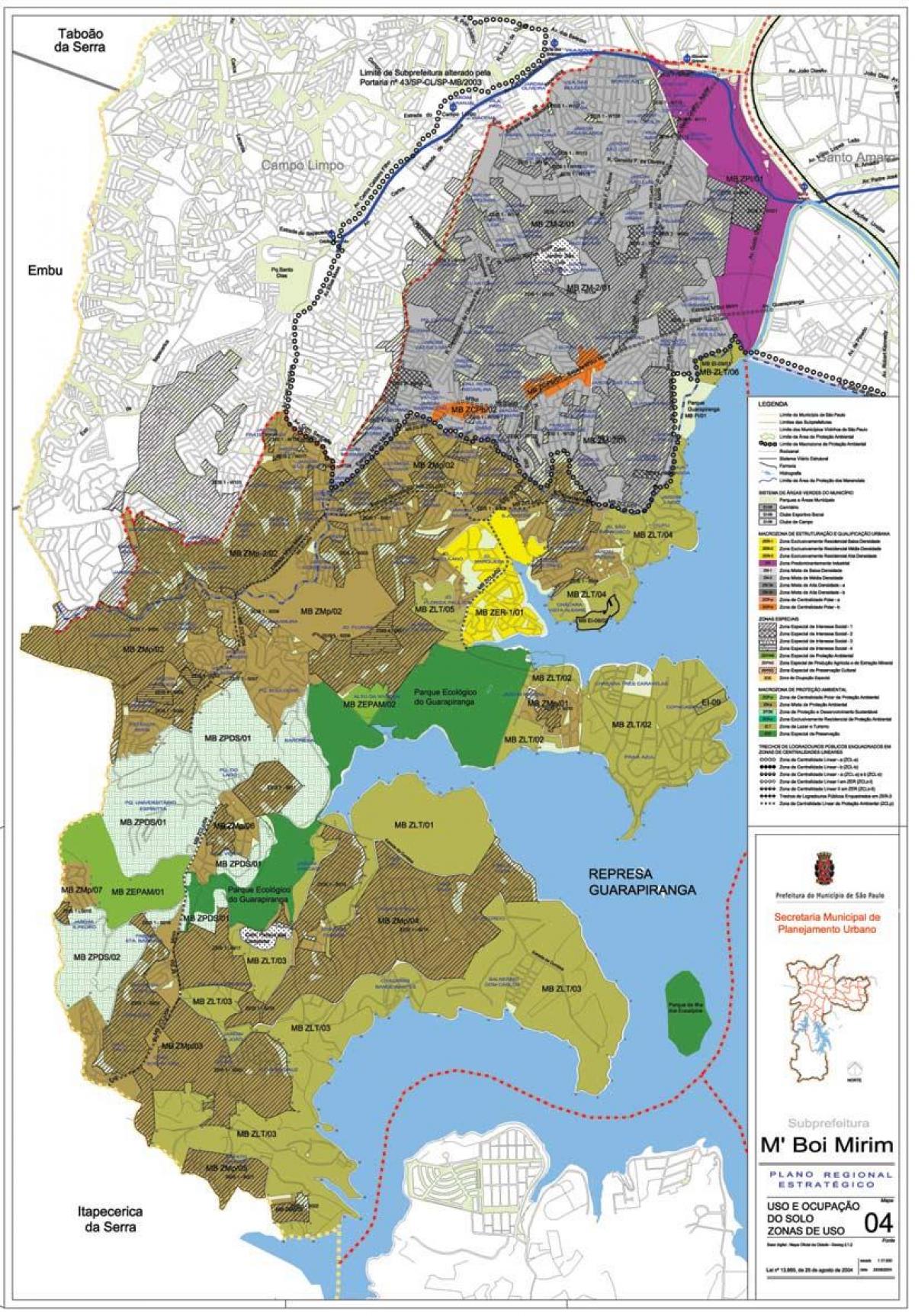 Mapa M'Boi Mirim São Paulo - lurzoruaren Okupazioa