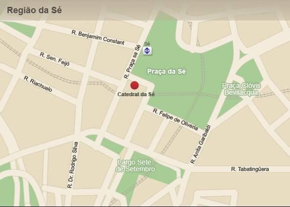 Mapa metropolitan katedrala São Paulo