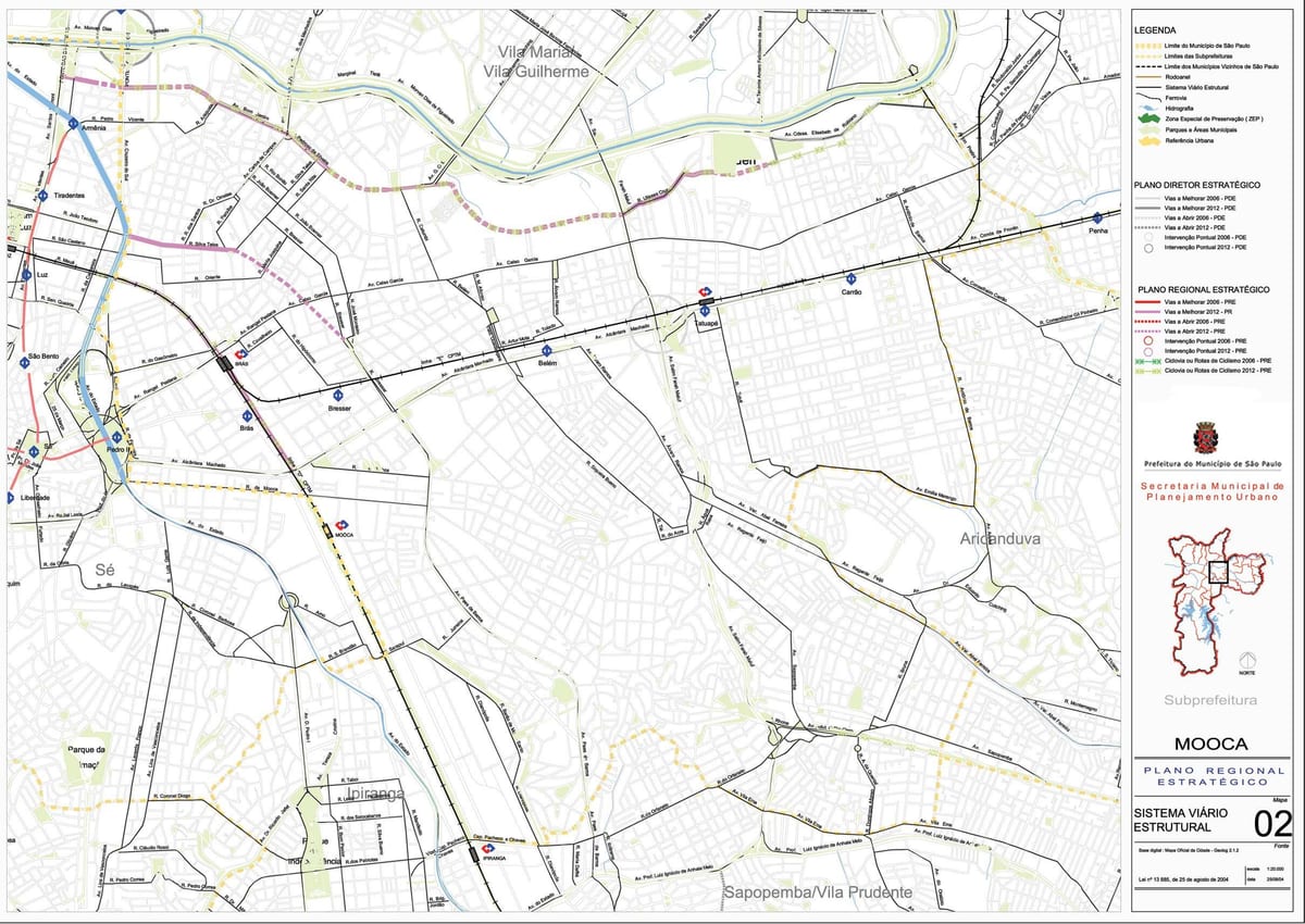Mapa Mooca São Paulo - Errepideak