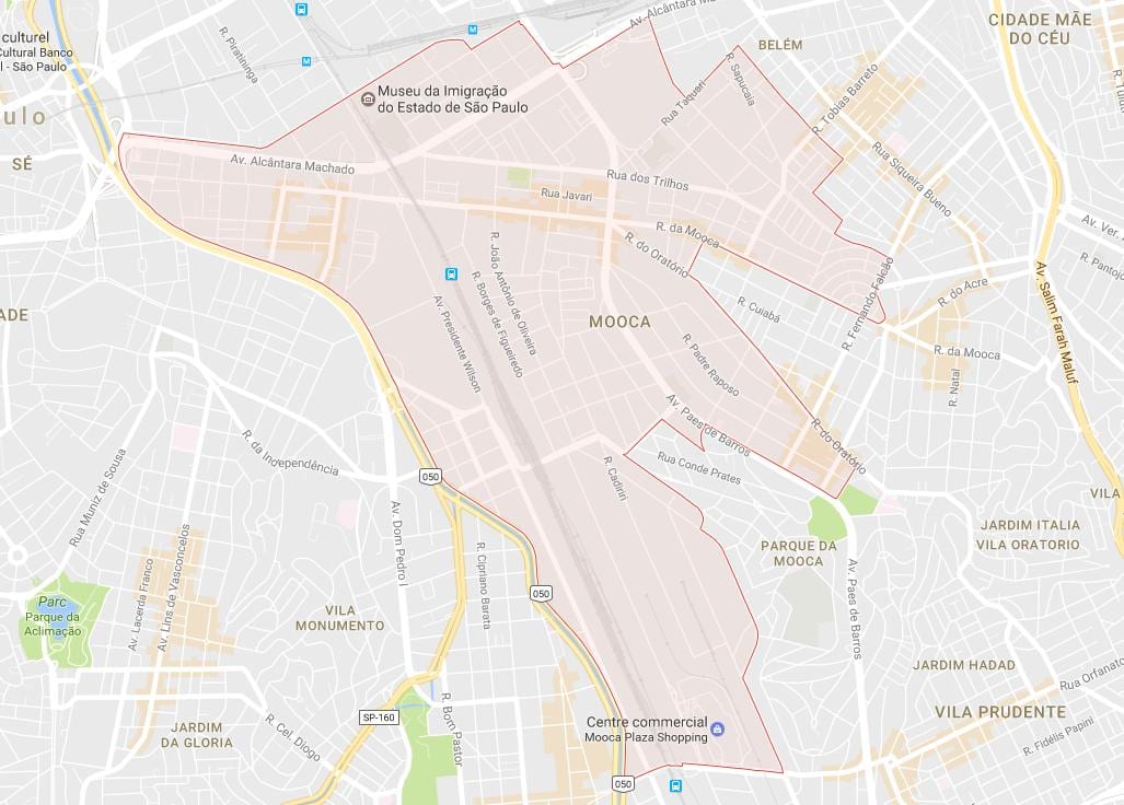 Mapa Mooca São Paulo
