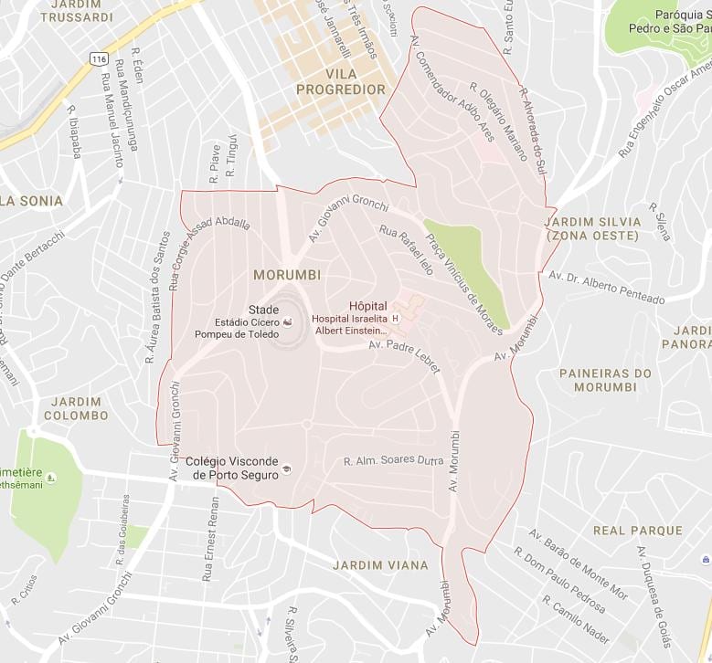 Mapa Morumbi São Paulo