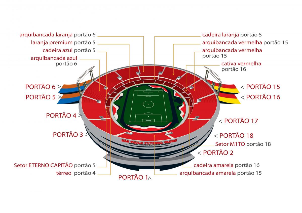 Mapa Morumbi São Paulo stadium