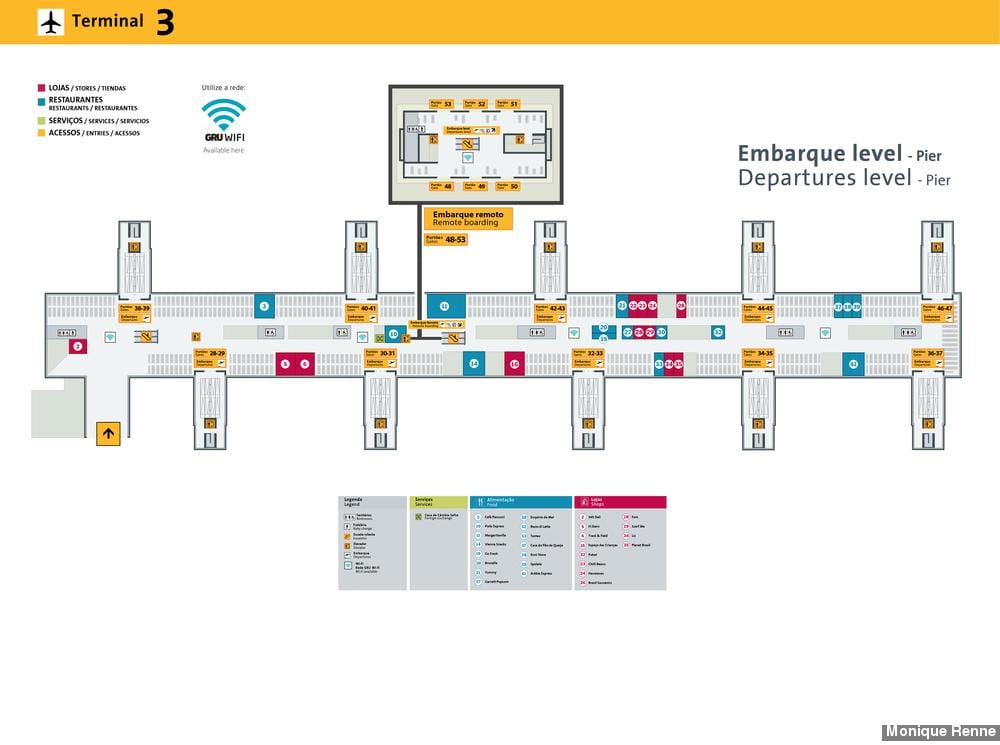 Mapa nazioarteko aireportua São Paulo-Guarulhos - Terminal 3