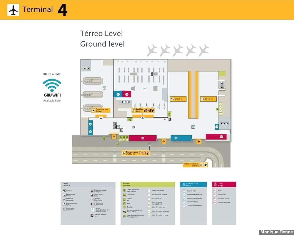 Mapa nazioarteko aireportua São Paulo-Guarulhos - Terminal 4