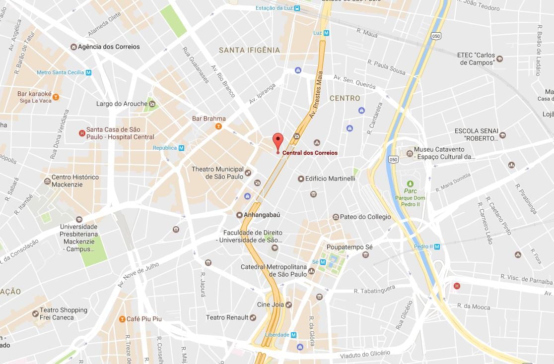 Mapa Palácio dos Correios São Paulo