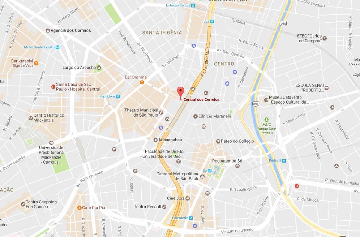 Mapa Palácio dos Correios São Paulo