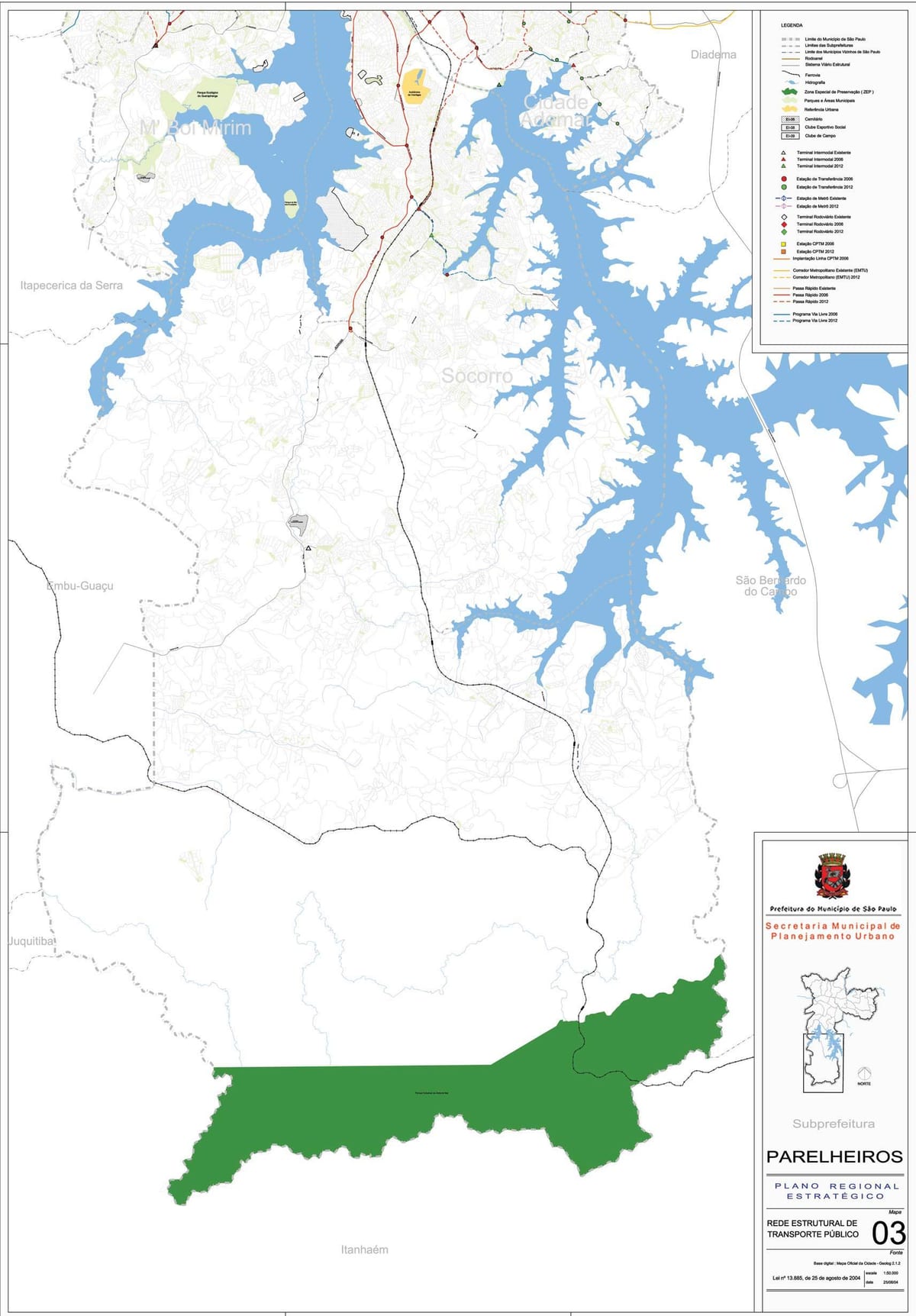 Mapa Parelheiros São Paulo - garraio Publiko