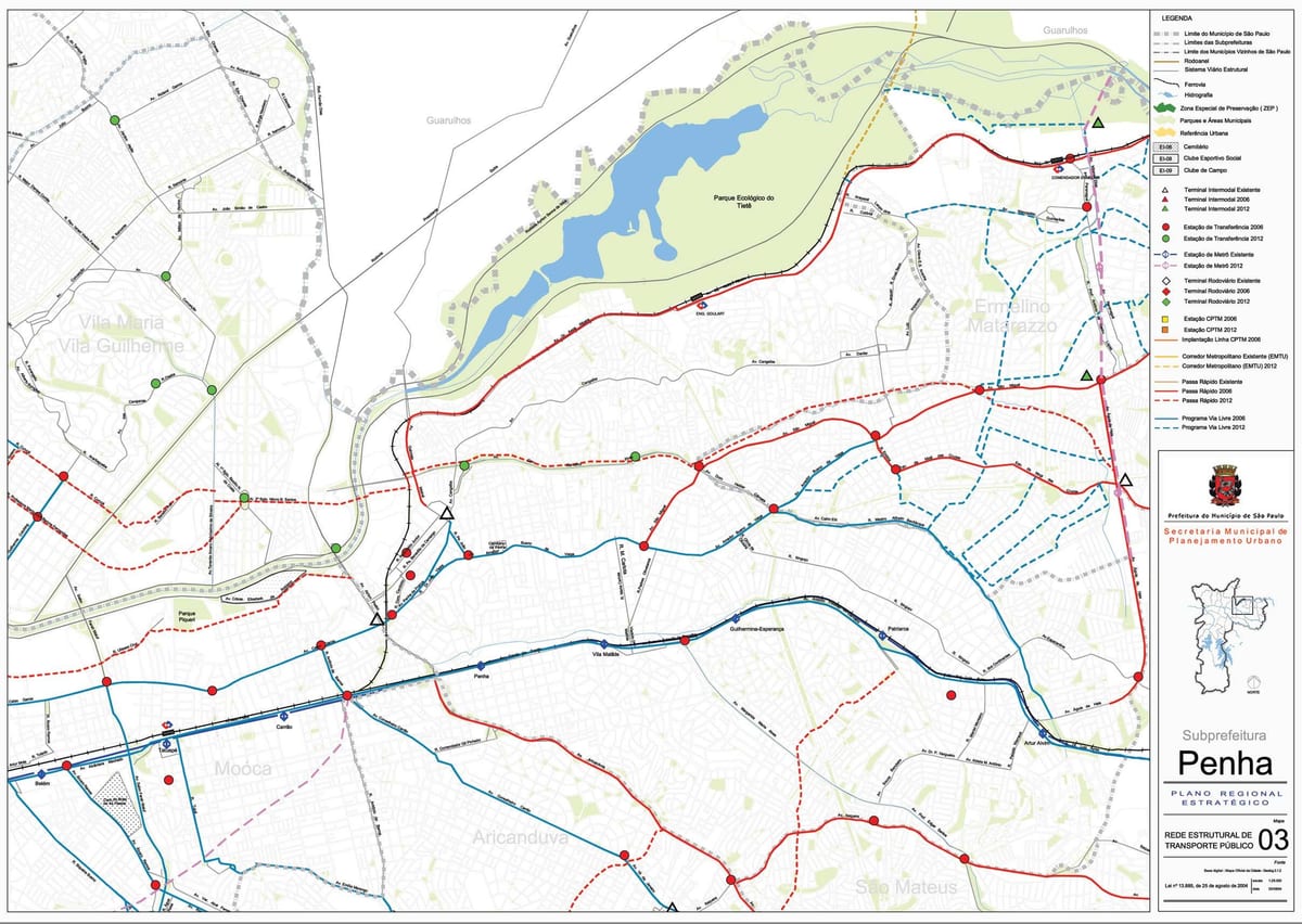 Mapa Penha São Paulo - garraio Publiko