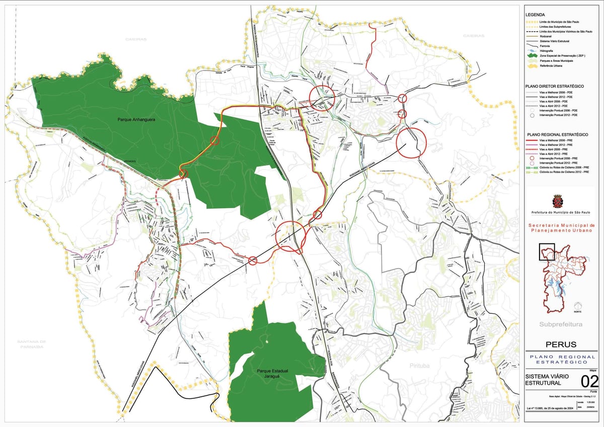 Mapa Perus São Paulo - Errepideak