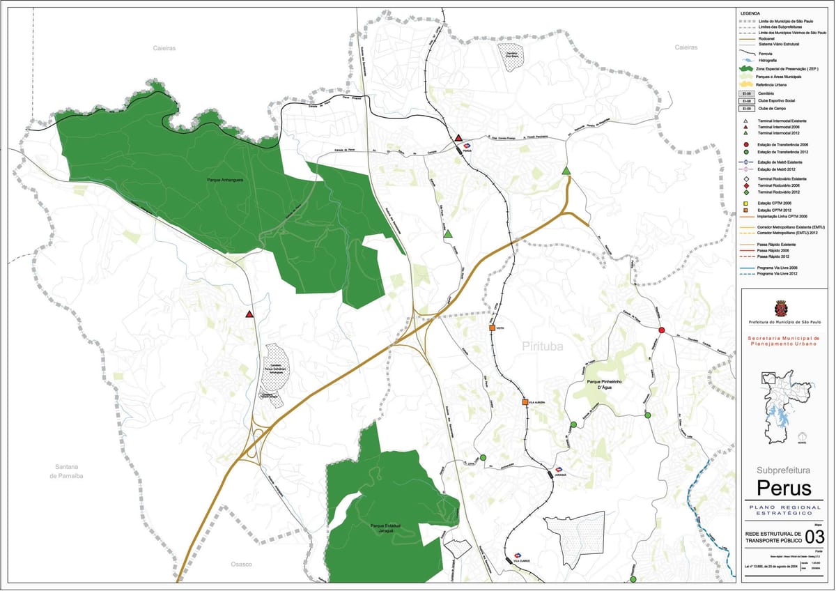 Mapa Perus São Paulo - garraio Publiko