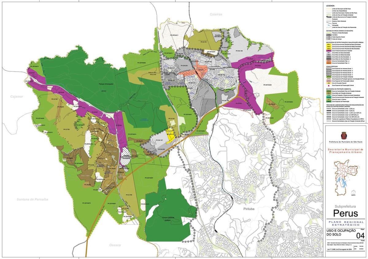 Mapa Perus São Paulo - lurzoruaren Okupazioa