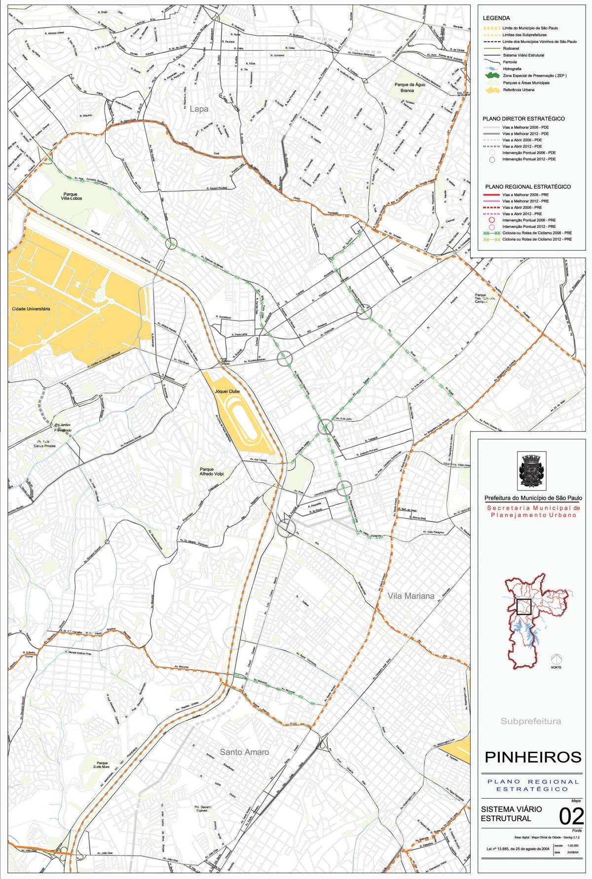 Mapa Pinheiros São Paulo - Errepideak
