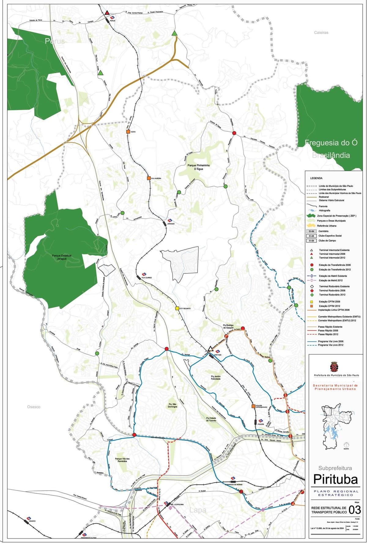 Mapa Pirituba-Jaraguá São Paulo - garraio Publiko