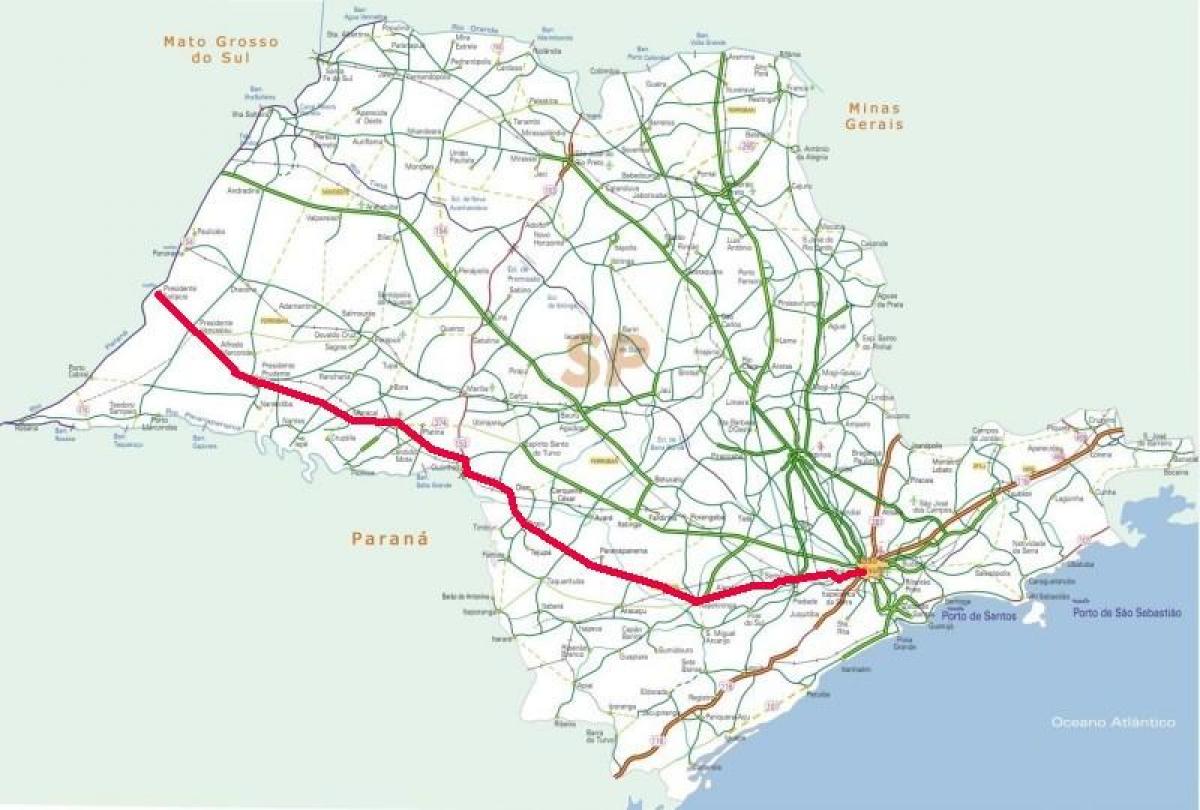 Mapa Raposo Tavares autopista - SP 270