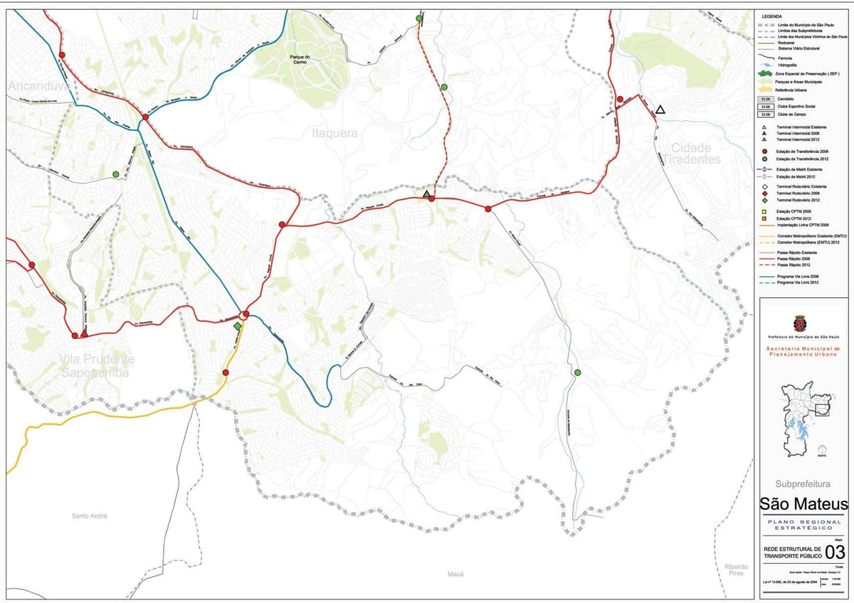 Mapa São Mateus São Paulo - garraio Publiko