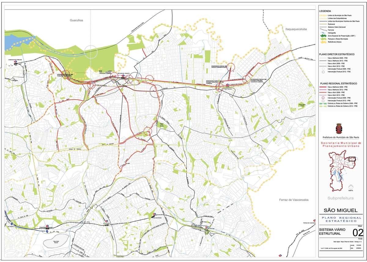Mapa São Miguel Paulista São Paulo - Errepideak