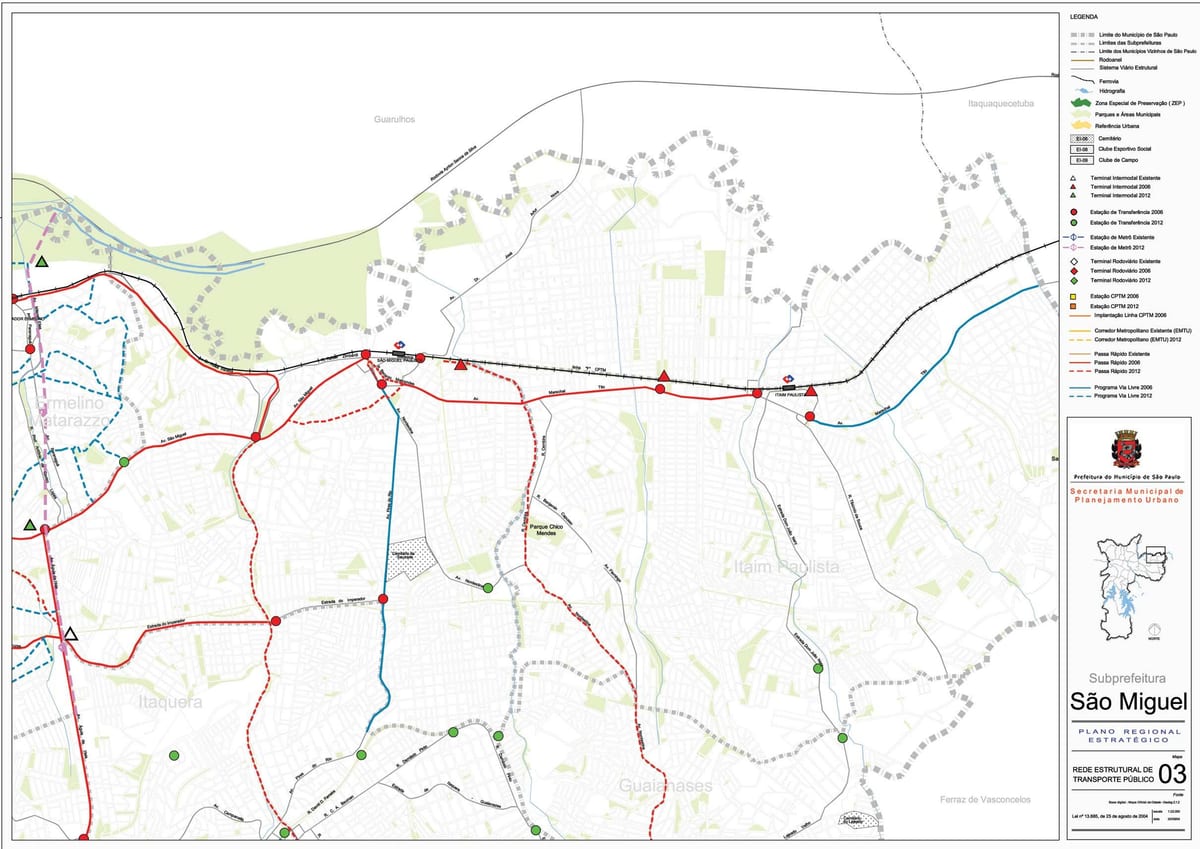 Mapa São Miguel Paulista São Paulo - garraio Publiko