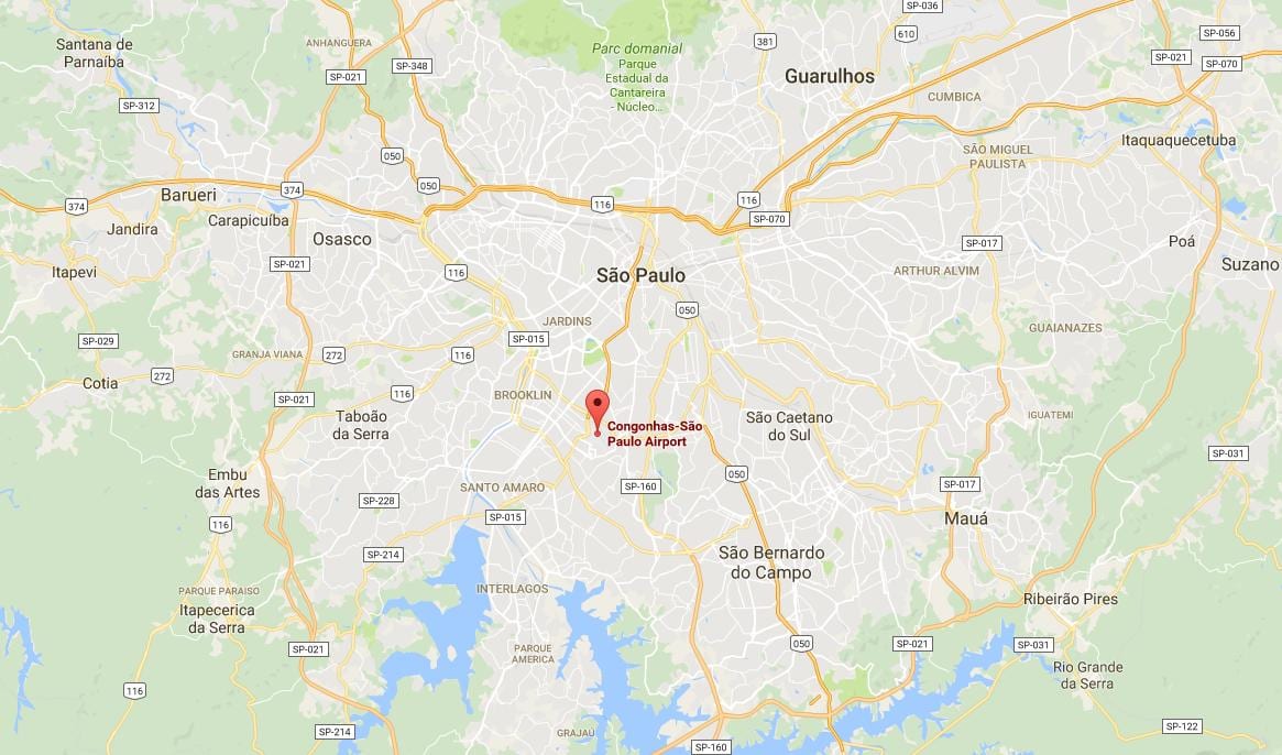 Mapa São Paulo Congonhas aireportua