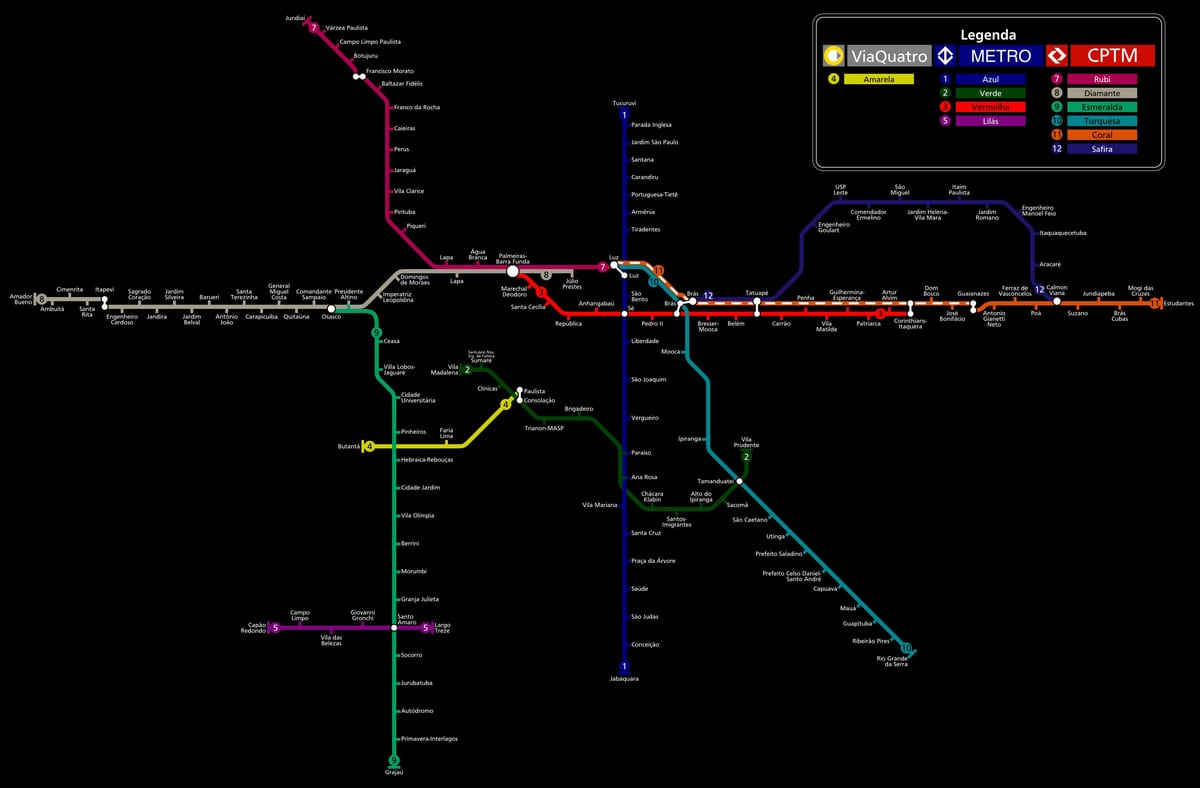 Mapa São Paulo CPTMRENTZAKO metro