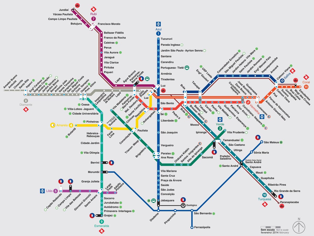 Mapa São Paulo garraiatzen
