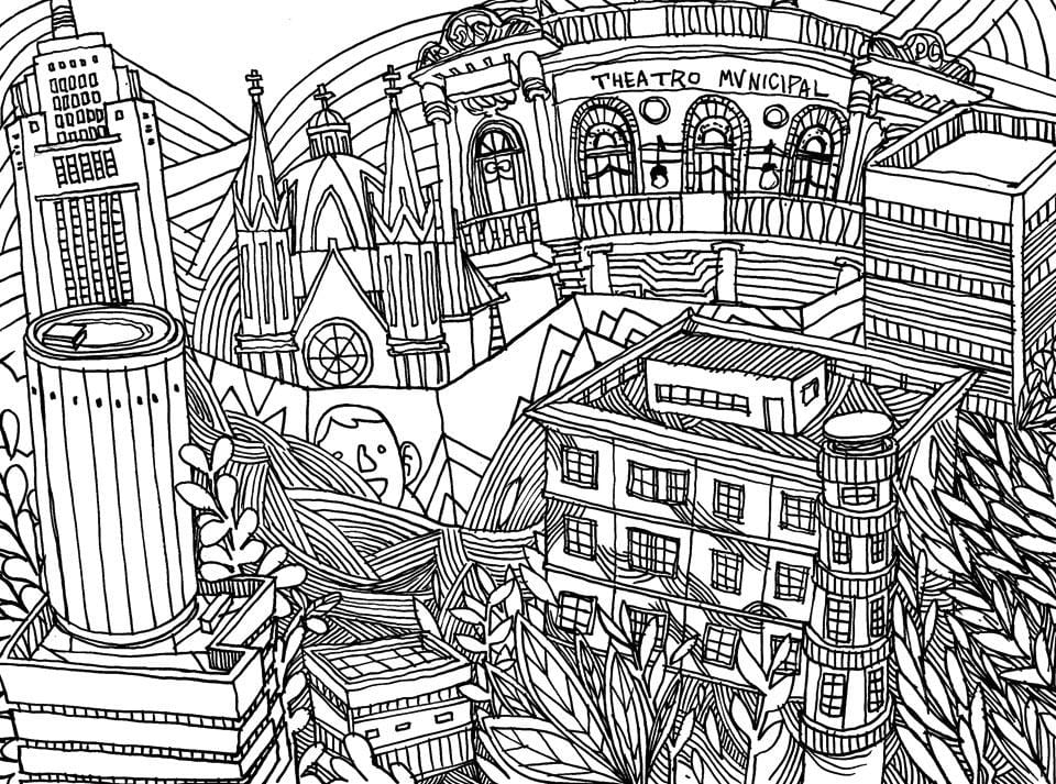 Mapa São Paulo kolore - Downtown