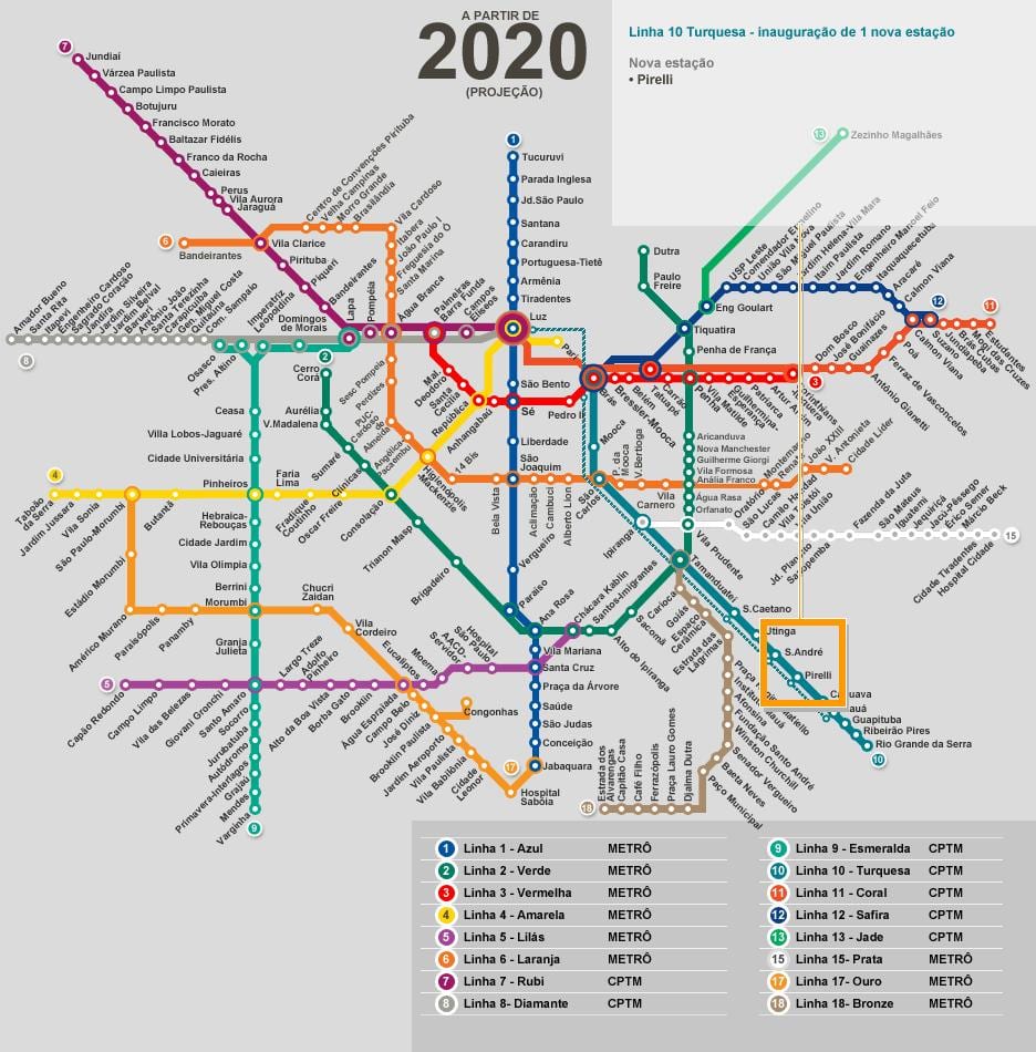 Mapa São Paulo sare metro