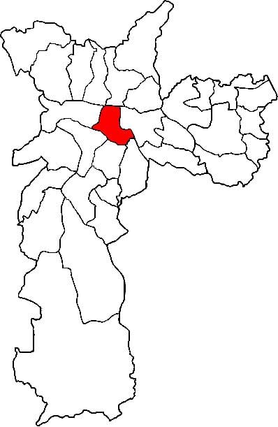 Mapa Sé azpi-prefektura São Paulo