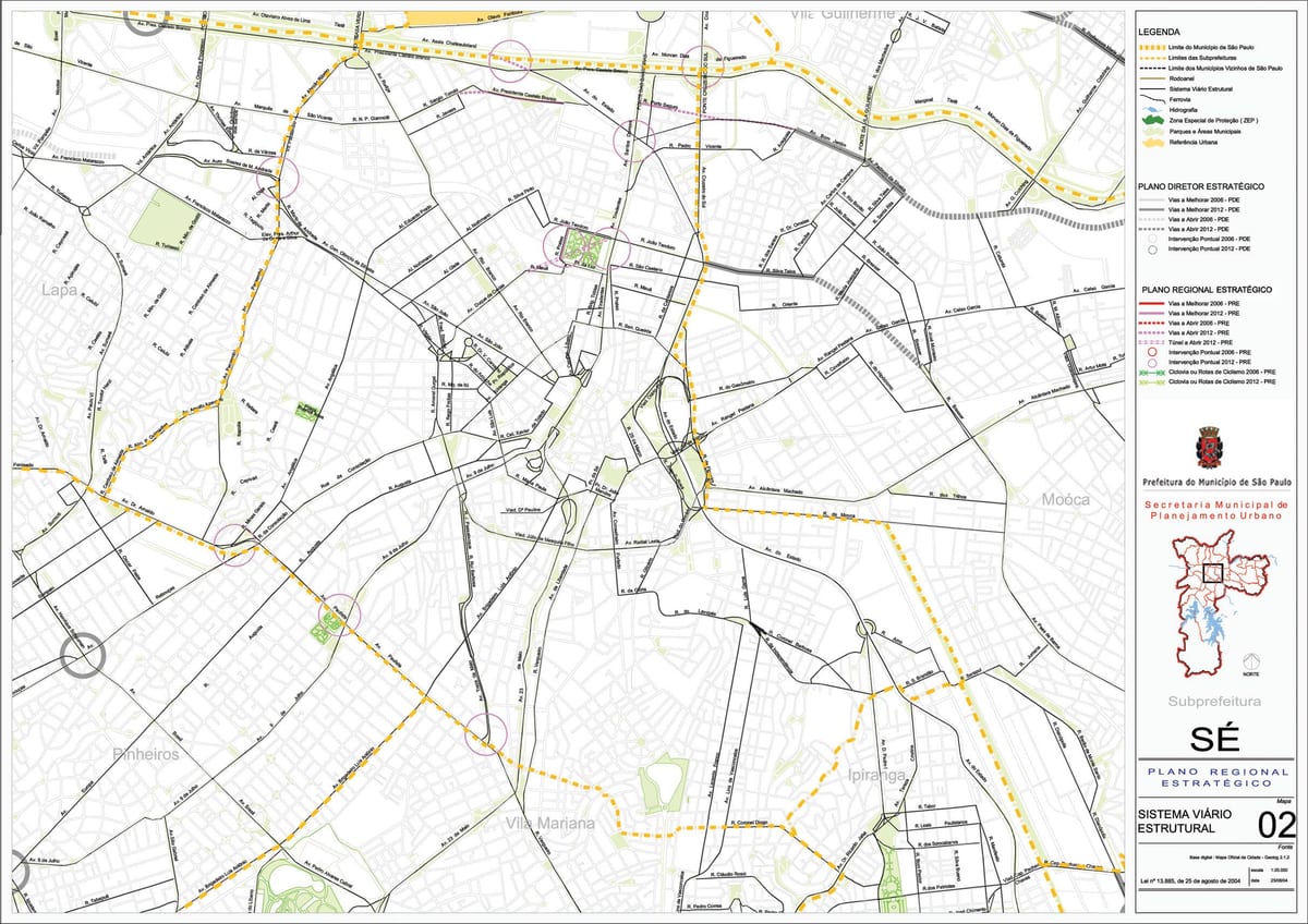 Mapa Sé São Paulo - Errepideak