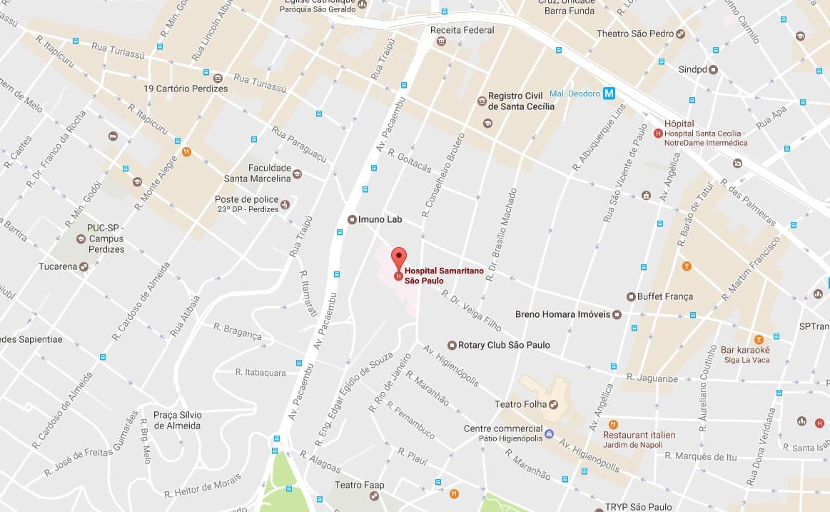 Mapa Samaritano São Paulo ospitalea