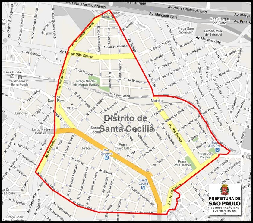 Mapa Santa Cecília São Paulo