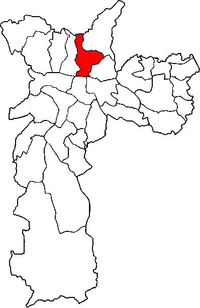 Mapa Santana azpi-prefektura São Paulo