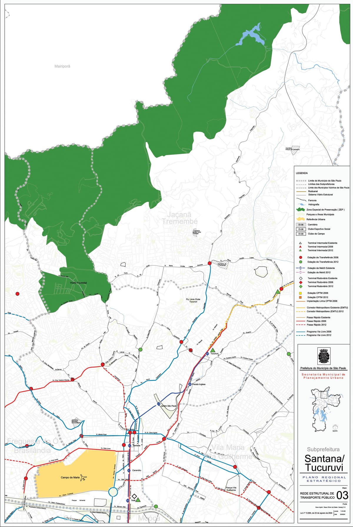 Mapa Santana São Paulo - garraio Publiko