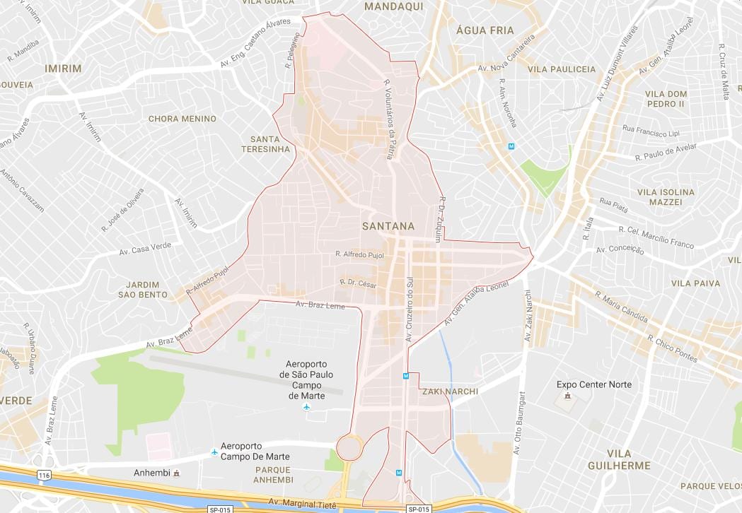 Mapa Santana São Paulo