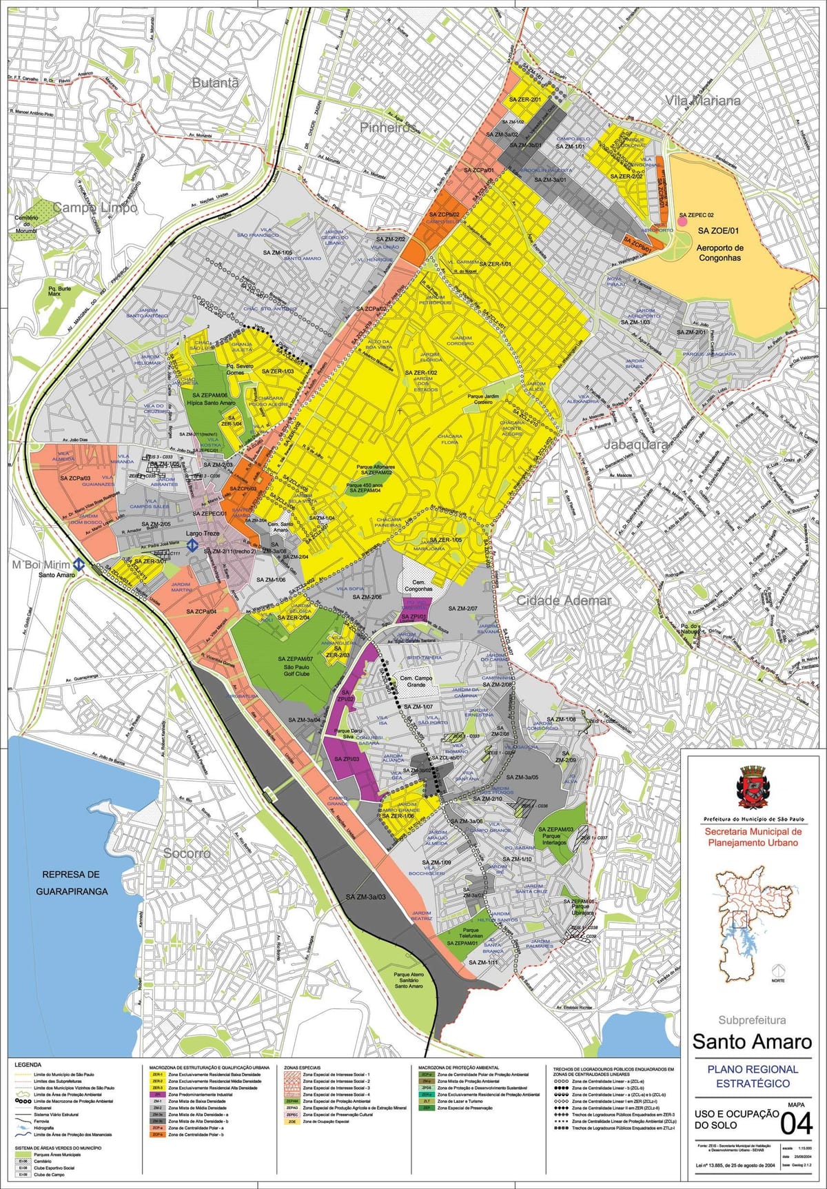 Mapa Santo Amaro São Paulo - lurzoruaren Okupazioa
