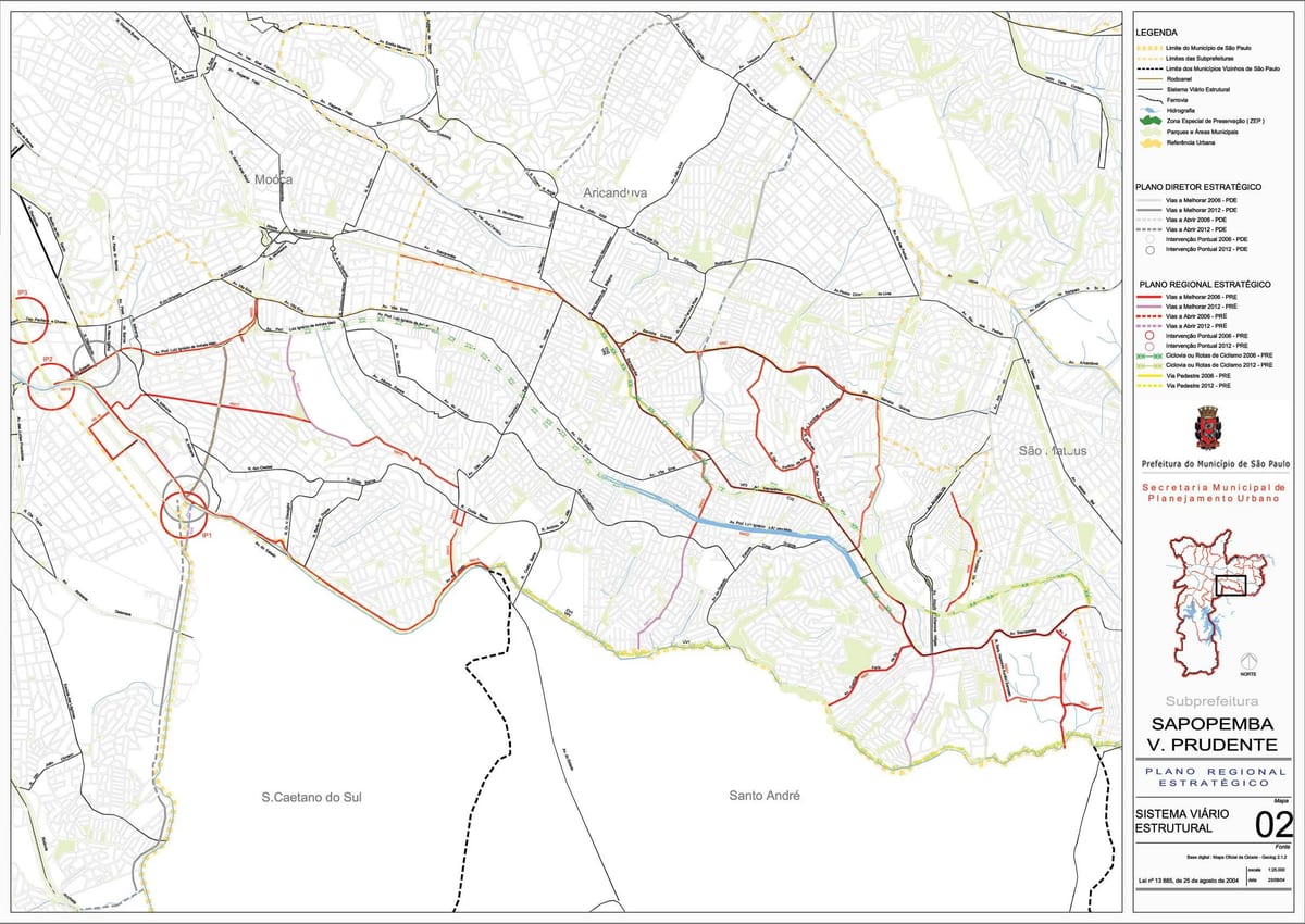 Mapa Sapopembra São Paulo - Errepideak