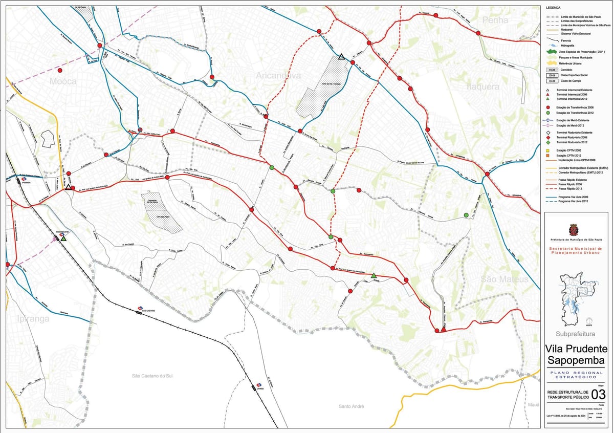 Mapa Sapopembra São Paulo - garraio Publiko