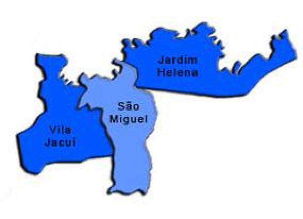 Mapa São Miguel Paulista azpi-prefekturan